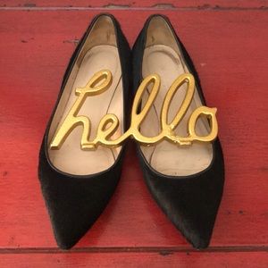 Club Monaco Erika Pony Hair Flats - black, sz 8.5
